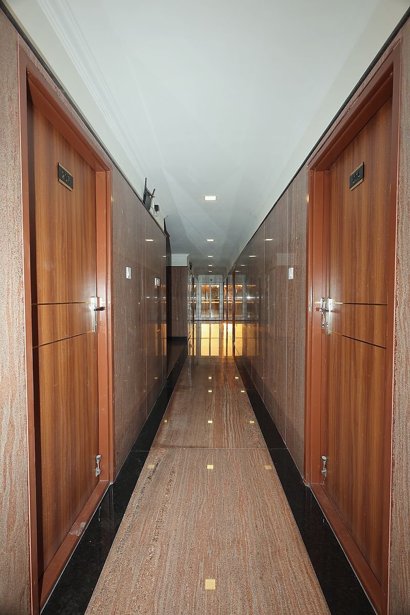 Polished corridor on a guest floor at SRK Clasic