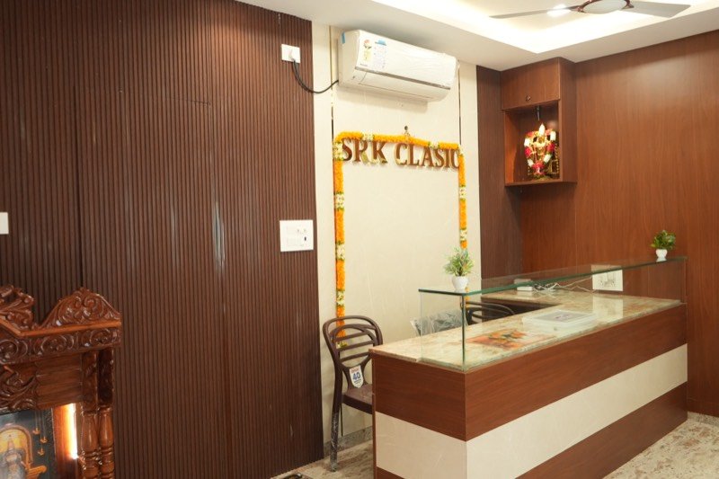 Lobby with reception counter and shrine